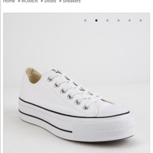 Converse Shoes - White Platform Converse Size 8